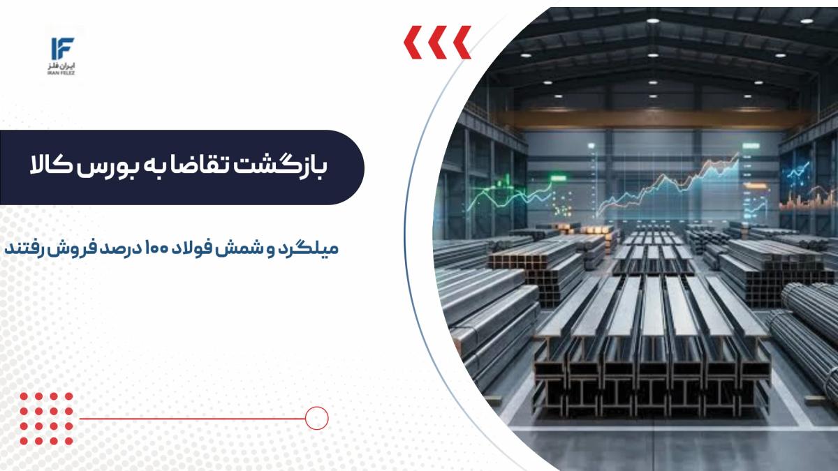 بازگشت تقاضا به بورس کالا؛ میلگرد و شمش فولاد ۱۰۰ درصد فروش رفتند