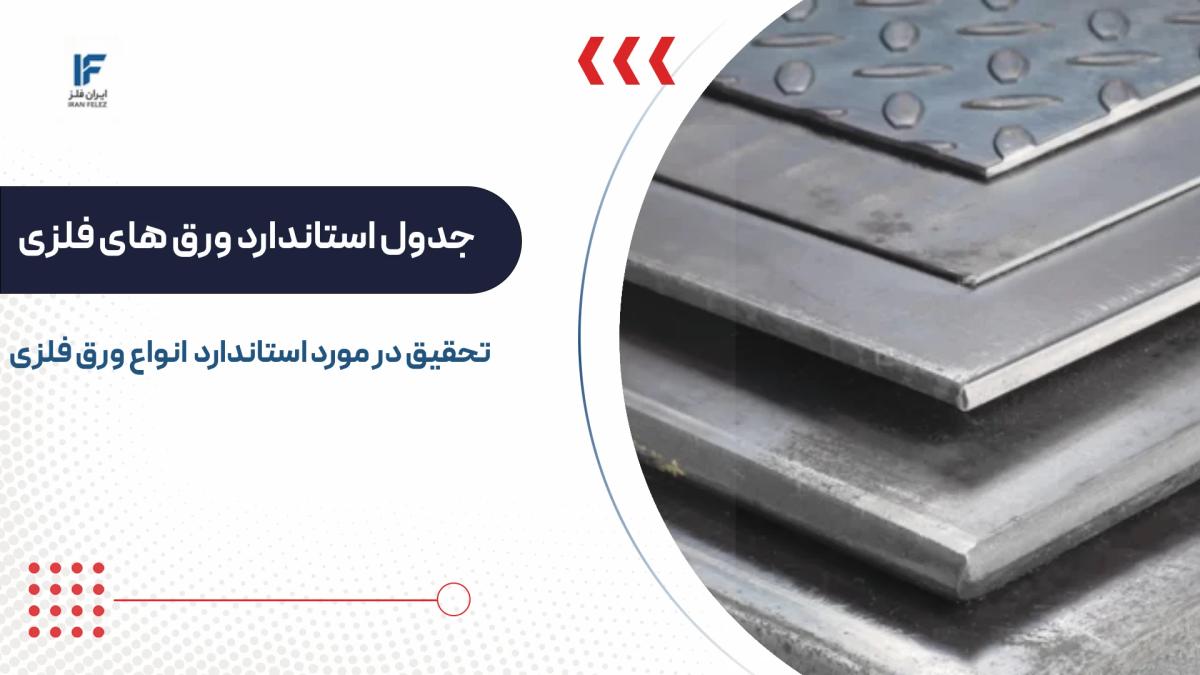 جدول استاندارد ورق های فلزی و کاربرد آن ها