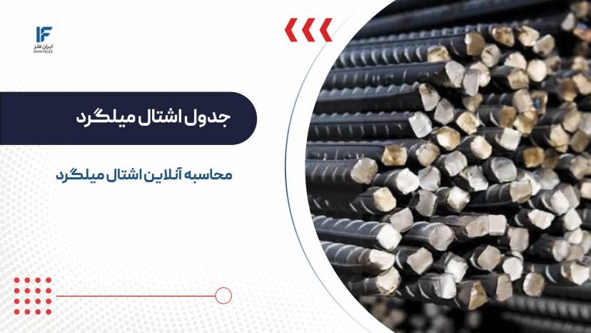 جدول اشتال میلگرد و محاسبه آنلاین آن + راهنمای کامل